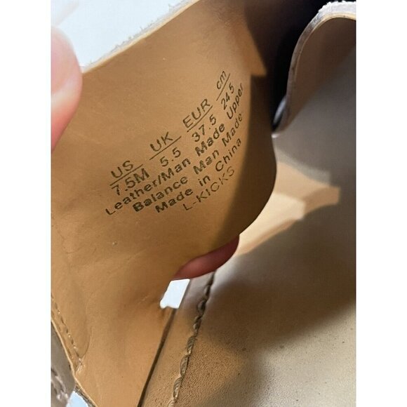 Franco Sarto Taupe Suede Slingback Kicks Platform Cork Sandals 7.5 - Picture 12 of 13